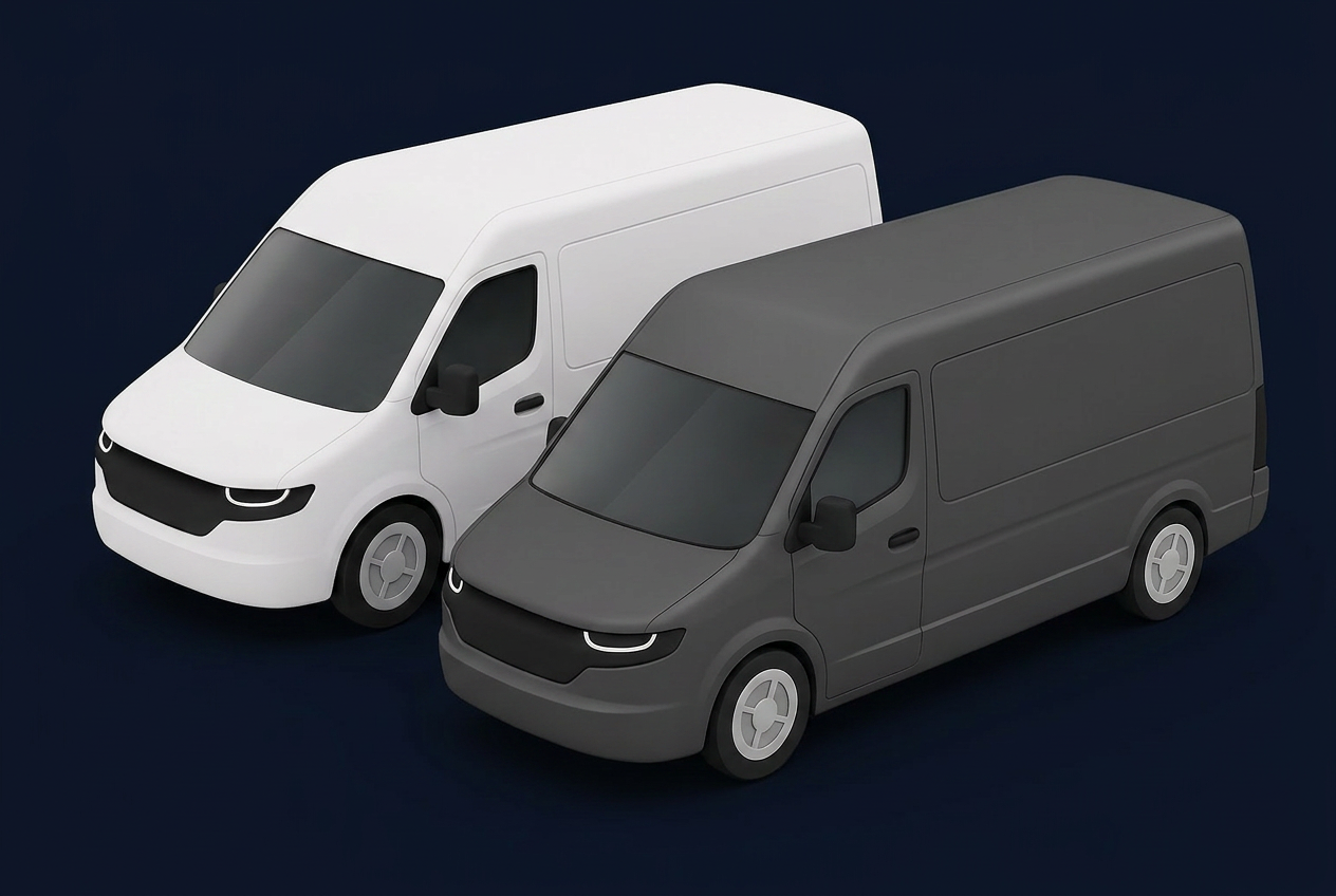 Two Axxess cargo vans parked side by side